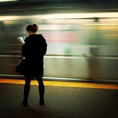 On the platform, reading On the platform, reading