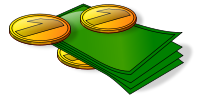 Clipart of bills and coins